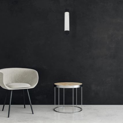 Chandelier on a string MARBLE WHITE/BLACK 1xGU10/8W/230V