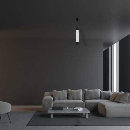 Chandelier on a string MARBLE WHITE/BLACK 1xGU10/8W/230V