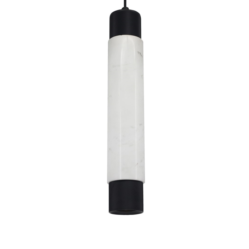Chandelier on a string MARBLE WHITE/BLACK 1xGU10/8W/230V