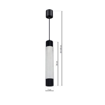 Chandelier on a string MARBLE WHITE/BLACK 1xGU10/8W/230V