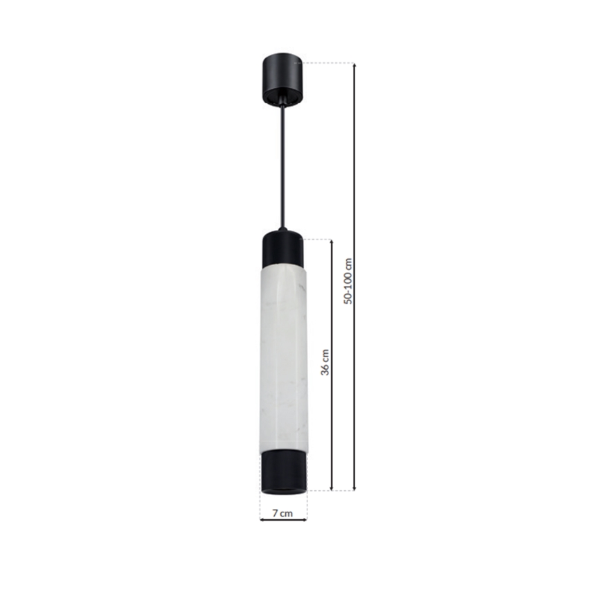 Chandelier on a string MARBLE WHITE/BLACK 1xGU10/8W/230V