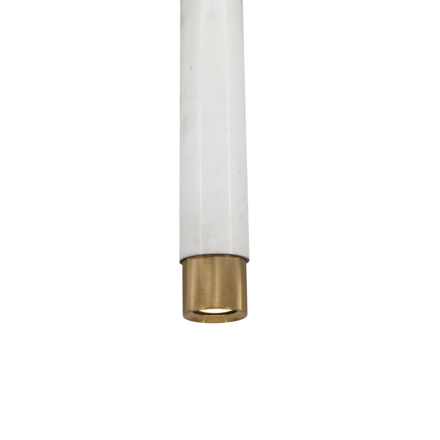 Chandelier on a string Marble white/brass 1xGU10/8W/230V