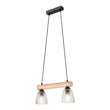 Chandelier on a string MARGIT 2xE27/60W/230V beech