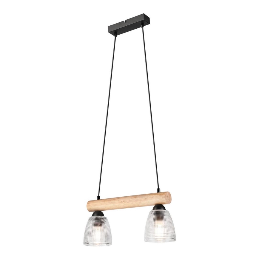 Chandelier on a string MARGIT 2xE27/60W/230V beech