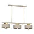 Chandelier on a string MARTI 3xE27/15W/230V beige/gold