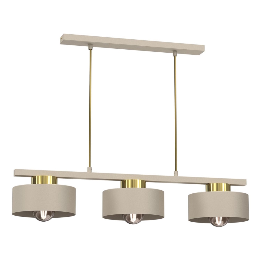 Chandelier on a string MARTI 3xE27/15W/230V beige/gold