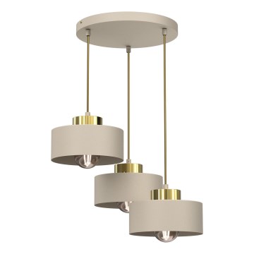 Chandelier on a string MARTI 3xE27/15W/230V beige/gold