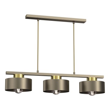 Chandelier on a string MARTI 3xE27/15W/230V brass/gold