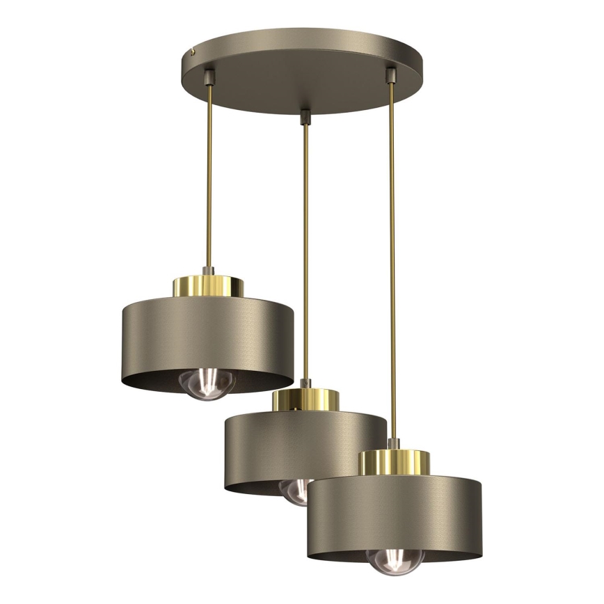Chandelier on a string MARTI 3xE27/15W/230V brass/gold