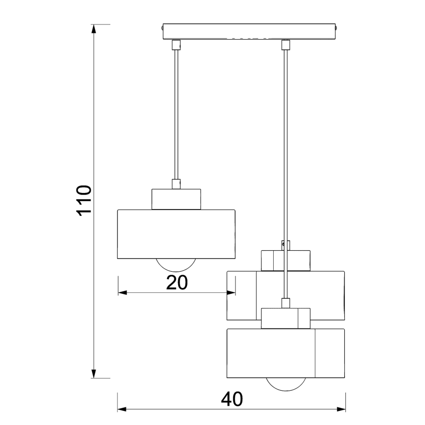 Chandelier on a string MARTI 3xE27/15W/230V white/shiny chrome