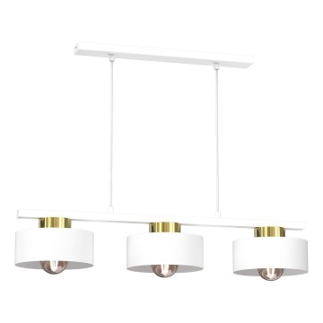 Chandelier on a string MARTI 3xE27/15W/230V white/gold