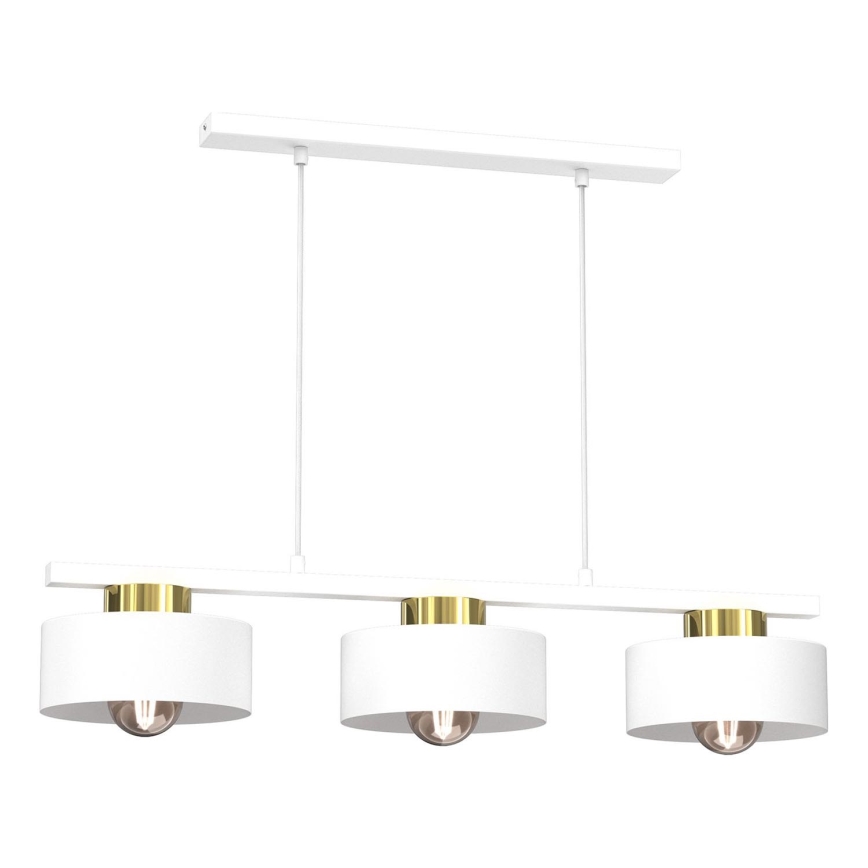 Chandelier on a string MARTI 3xE27/15W/230V white/gold
