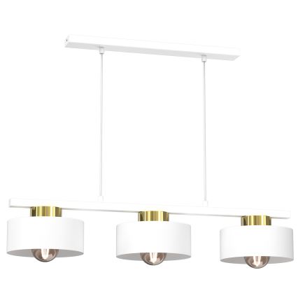 Chandelier on a string MARTI 3xE27/15W/230V white/gold