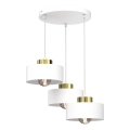Chandelier on a string MARTI 3xE27/15W/230V white/gold