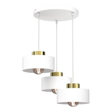 Chandelier on a string MARTI 3xE27/15W/230V white/gold