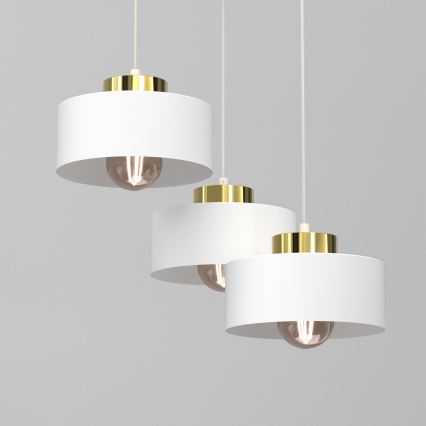 Chandelier on a string MARTI 3xE27/15W/230V white/gold