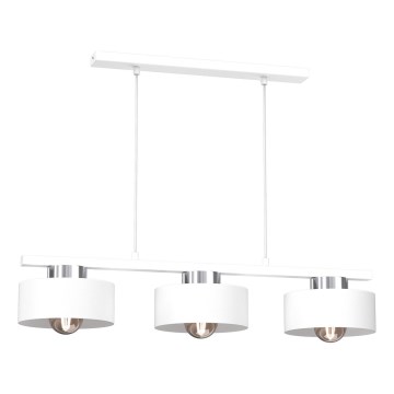 Chandelier on a string MARTI 3xE27/15W/230V white/shiny chrome