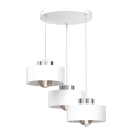 Chandelier on a string MARTI 3xE27/15W/230V white/shiny chrome