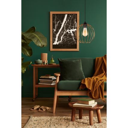 Chandelier on a string MATT 1xE27/60W/230V black/copper