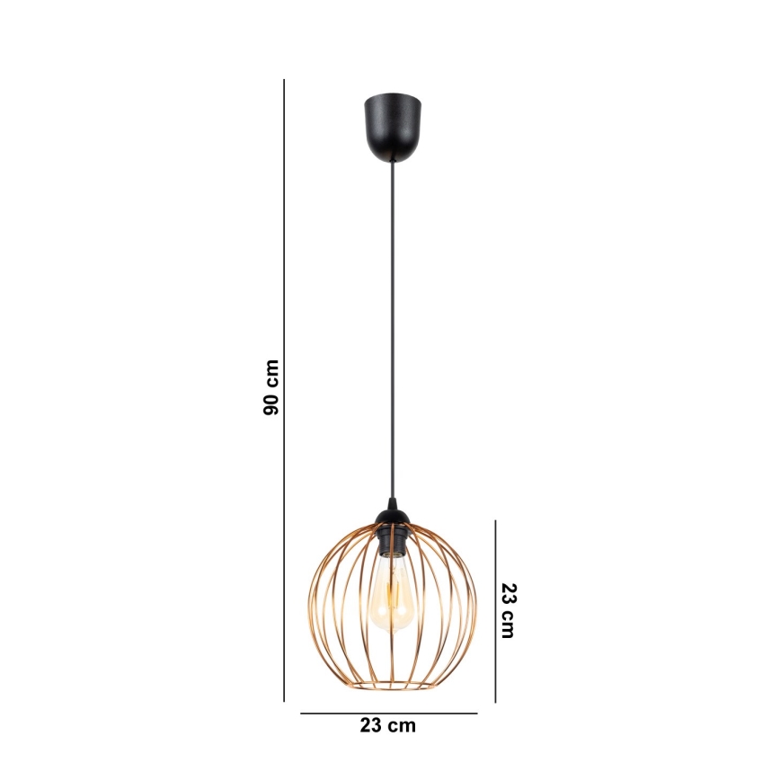 Chandelier on a string MATT 1xE27/60W/230V black/copper