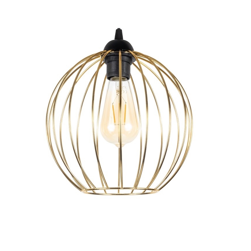 Chandelier on a string MATT 1xE27/60W/230V black/golden