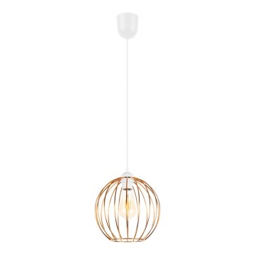 Chandelier on a string MATT 1xE27/60W/230V white/copper