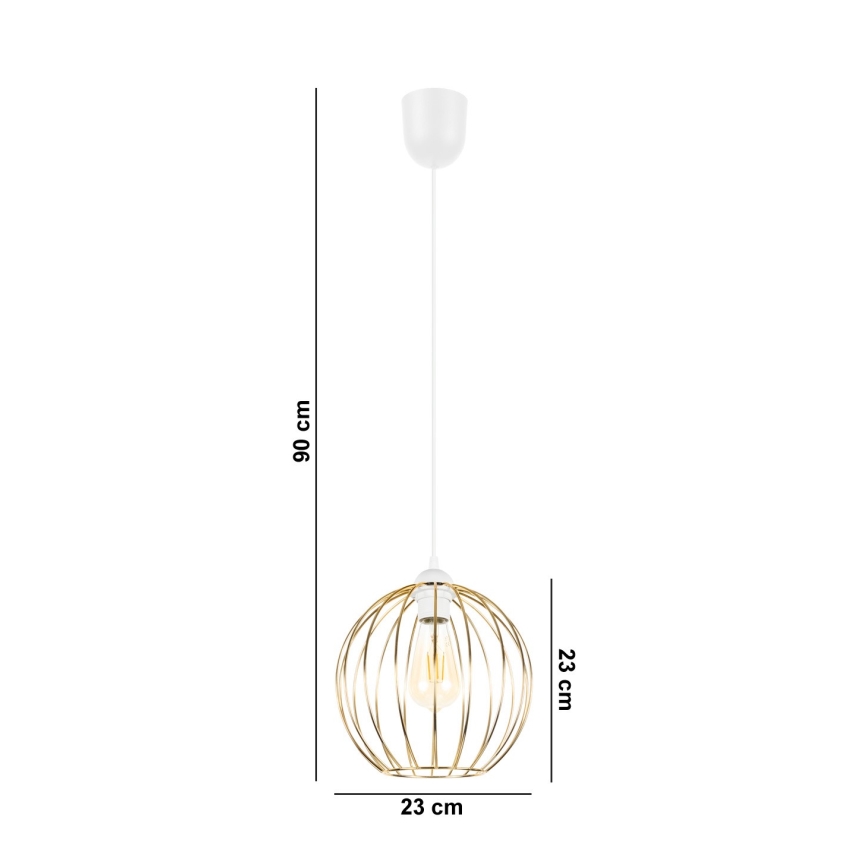 Chandelier on a string MATT 1xE27/60W/230V white/golden