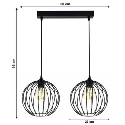 Chandelier on a string MATT 2xE27/60W/230V