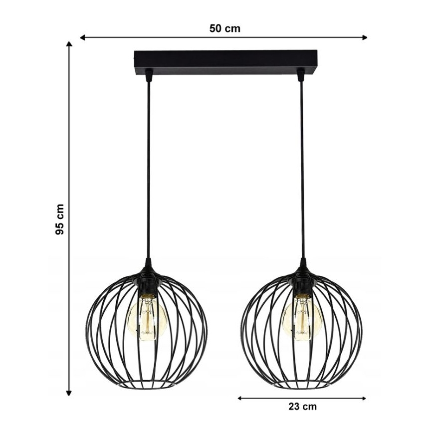 Chandelier on a string MATT 2xE27/60W/230V