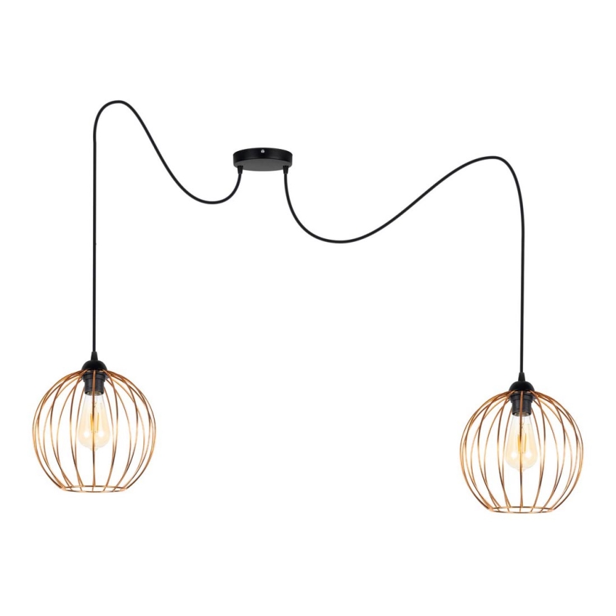 Chandelier on a string MATT 2xE27/60W/230V spider black/copper