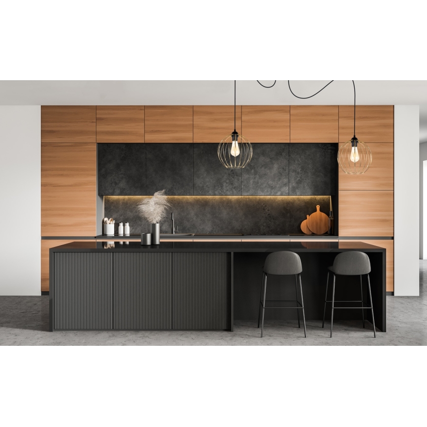 Chandelier on a string MATT 2xE27/60W/230V spider black/gold