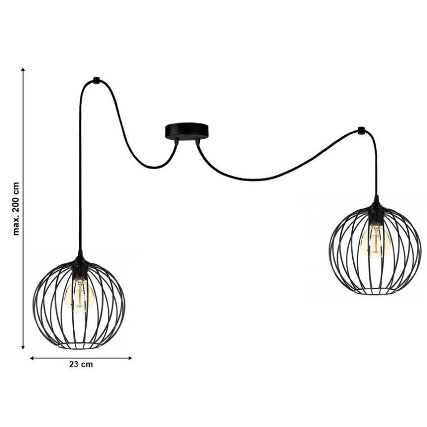Chandelier on a string MATT 2xE27/60W/230V spider