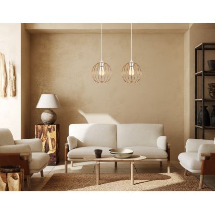 Chandelier on a string MATT 2xE27/60W/230V white/copper