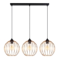 Chandelier on a string MATT 3xE27/60W/230V black/copper