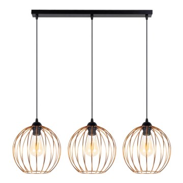 Chandelier on a string MATT 3xE27/60W/230V black/copper