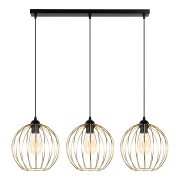 Chandelier on a string MATT 3xE27/60W/230V black/gold