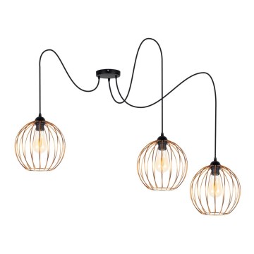 Chandelier on a string MATT 3xE27/60W/230V spider black/copper