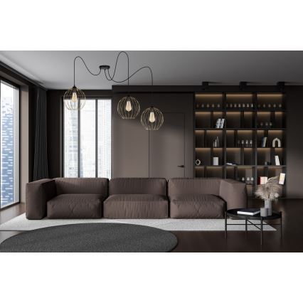 Chandelier on a string MATT 3xE27/60W/230V spider black/gold