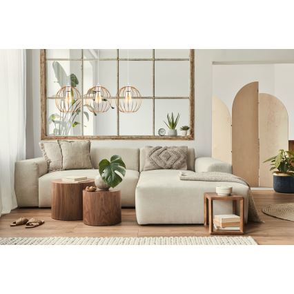 Chandelier on a string MATT 3xE27/60W/230V white/copper