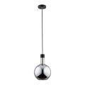 Chandelier on a string MAYA 1xE27/60W/230V black/shiny chrome