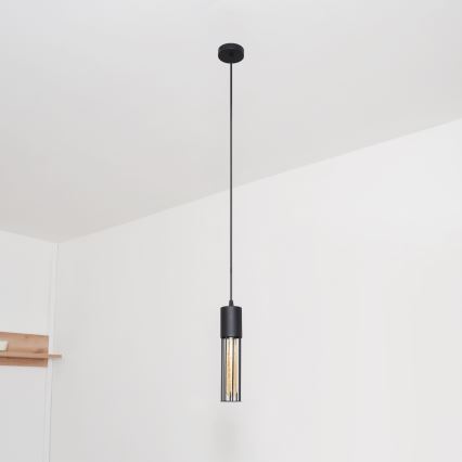 Chandelier on a string MELODY 1xE27/15W/230V black