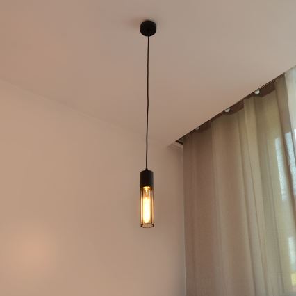 Chandelier on a string MELODY 1xE27/15W/230V black