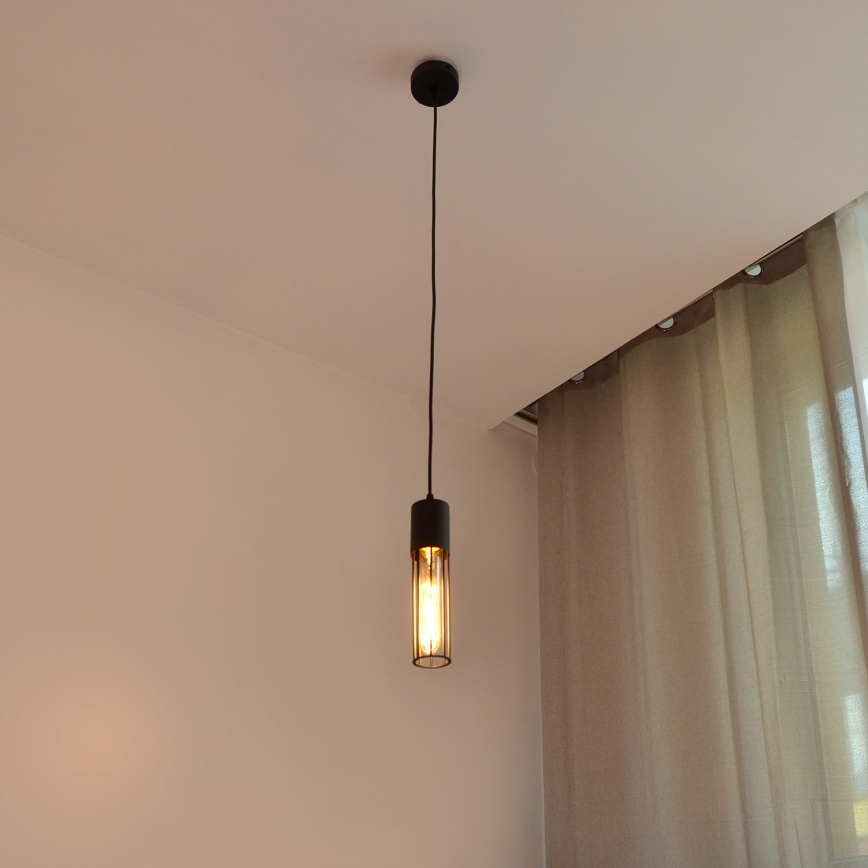 Chandelier on a string MELODY 1xE27/15W/230V black