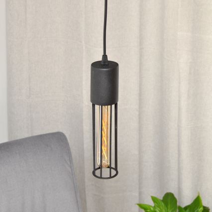 Chandelier on a string MELODY 1xE27/15W/230V black