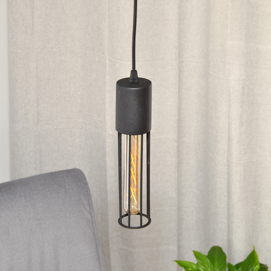 Chandelier on a string MELODY 1xE27/15W/230V black