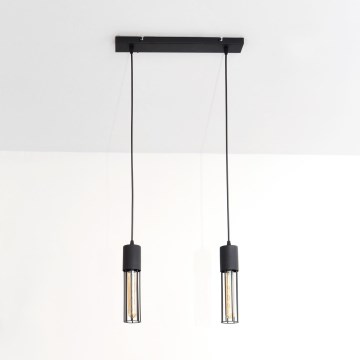 Chandelier on a string MELODY 2xE27/15W/230V black