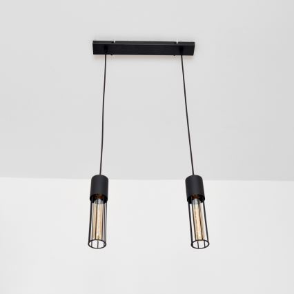 Chandelier on a string MELODY 2xE27/15W/230V black