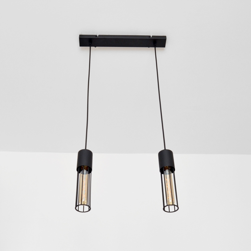 Chandelier on a string MELODY 2xE27/15W/230V black