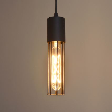 Chandelier on a string MELODY 2xE27/15W/230V black