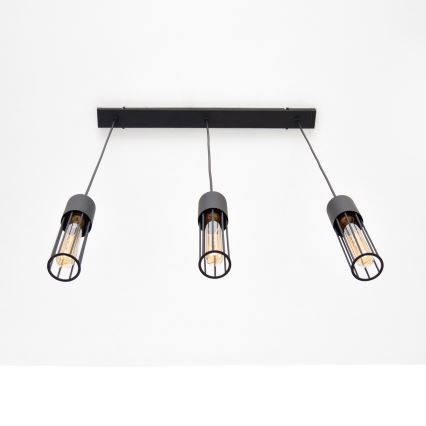 Chandelier on a string MELODY 3xE27/15W/230V black